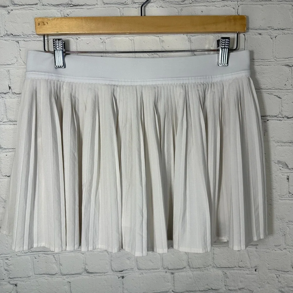 Lululemon Varsity High-Rise Pleated Tennis Skirt White LW8AKVS Size 10